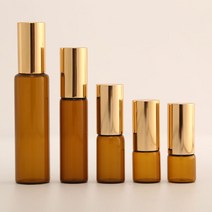 1 개/몫 2ML 3ML 5ML 10ML 롤 유리 병 앰버 유리 에센셜 오일 병 얇은 유리 병 샘플 테스트 병, 04 5ml_02 Gold cap