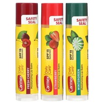 Carmex Daily Care 보습 립밤 종합 SPF 15 3 팩 각각 0.15 oz(4.25 g)112433