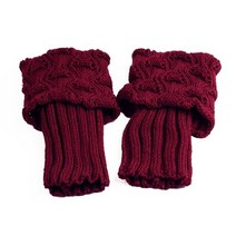 지뢰계 레그워머 양산형 니트 니삭스 발토시 발목토시, one size, 17cm wine red