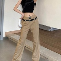 허리 밴딩 벨트 포함 베이지 치노바지 (베이지)