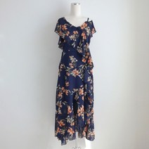 햅번홀리데이 블루밍 트임 원피스 플라워 휴양지 맥시 언밸런스 쉬폰 원피스(3color)