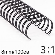 노트 제본링 스프링 3대1 와이어링 8mm 100개입, 분홍