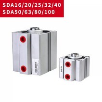 에어실린더 컴팩트 에어 공압 실린더 SDA 1625/50/100mm 보어 복동 510/20/30/40/50/60/70/80/90/100mm 스트로크, Stroke 10mm+SDA20 (Bore 20mm)