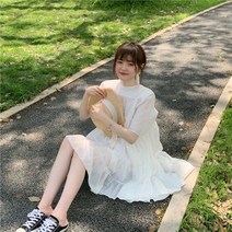 퐁순싸롱 라운드 캉캉 베이비돌 반팔 오버핏 원피스 SY