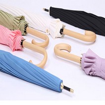 튼튼한 16살대 파스텔 우드그립 장우산 각인 무료