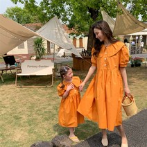 베이비돌 모녀 가족 커플룩 엄마 딸 원피스 시밀러룩 여행 여아