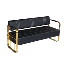 병원 쇼파 로비 소파 휴게실 라운지 매장 미용실 샵, 그레이(스테인리스 골드 난간)3인