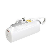 PD 20W 고속충전 포켓 일체형 보조배터리 5000mAh / 동시충전 / 일체형 USB 충전케이블, MON-PD20W-MINI5000(C타입)