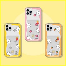 노트10 플러스 투명 카드 케이스 젤리 실리콘 클리어 에어쿠션 술래잡기 바니 벚꽃 데이지 캐럿 체리 우드 캔디