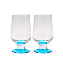 디자인에버 홈카페 블루 글라스 유리컵 물컵 2p세트, 단품