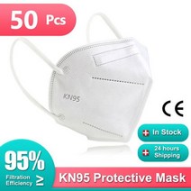 KN 95 마스크 FFP2 인증서 CE FFPP2 5 레이어 마스카라 FPP2 Homologada 유로파 FFP3 성인 FFP2Mask CE FP2 Masque FFP 2, White 50pcs