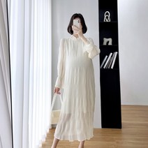 베이비샤워 만삭 셀프 촬영 셔링 드레스 만삭 임산부 빅사이즈 원피스