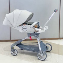 휘강스토리 접이식 유모차 회전형 유아 카트, 베이지
