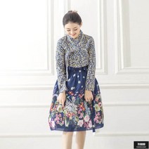 가바바 여성 미디 원피스 화려하지만 조잡하지 않은 캐주얼 포인트 생활한복 세트 G64717