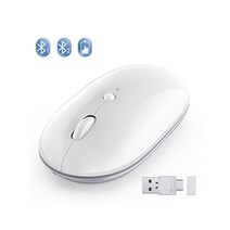 캐드마우스 로켓 레이저 무소음 저소음 마우스Jelly Comb-충전식 무선 마우스 USB C 타입 블루투스 패드 노, 01 WHITE, 한개옵션1