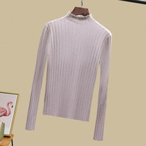 폴라넥 이너셔츠 반폴라 니트 여성 스웨터 두꺼운 겨울 가을 이너웨어 슬림 긴소매 상의 1883234298