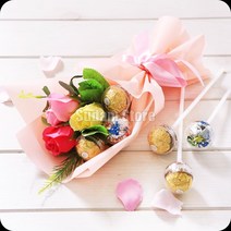 (수담스토어) 페레로로쉐 꽃다발 핑크 초콜릿 사탕 선물 부케 초코렛 초콜렛 화이트 발렌타인데이