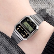 카시오 빈티지 레트로 디지털 방수 프리버클 손목 시계