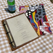 A4 A5 링바인더 원목 우드 카페 메뉴판 스탠드 테이블 메뉴판 클립보드, 흑단 A4(매트블랙)