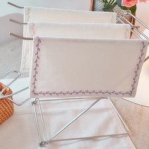 하니월드 꽃비 강화 자수소창행주 2겹행주 2개 Set (정련안된 행주), 애쉬베이지