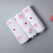 베이비붐 딸기토끼 무형광 천기저귀 천 기저귀, 5매
