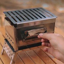 미니화목난로 펠릿난로 캠핑용화목난로 접이식화목난로 미니 휴대용 요리 나무 스토브 스테인레스 스틸 장작 히터 분리형 접이식 경량 캠핑 하이킹 용 가방 포함, 없음