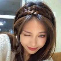벼 머리 띠 땋은 가발 헤어 밴드 가채 댕기 꽈배기 운 블랙 피스 브릿지 인싸 발레아쥬, 3-다크브라운