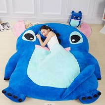 토토로 귀여운 캐릭터침대 슈퍼싱글침대 침낭 대형인형 바닥침대 다다미여운 캐릭터침대 슈퍼싱글침대 침낭 대형인형 바닥침대 다다미 증정품 사은품, 스디치블루
