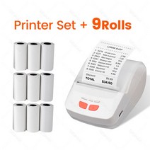 카드 포스기 POs 이지체크 단말기 신화포 무료 앱 SII Loyverse POS 휴대용 열전사 프린터 영수증 인쇄, 07 WH add 9Rolls_02 미국 플러그