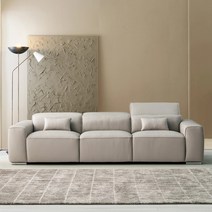 레이디가구 데스트라 천연소가죽 면피소파 4인용, 블루그레이