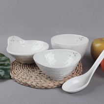 오메가키친 안개꽃 멜라민 공기 시리즈 예쁜그릇 한식 업소용 식기 연마블 (미니볼 후식볼 국물 덴다시), 40-2)안개꽃 신일식공기(중 6569)