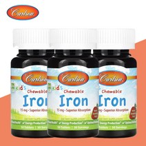 칼슨랩스 키즈 츄어블 아이언 스트로베리 15mg 30타블렛 3개