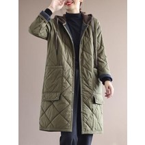 퀄팅 스트레이트 재킷 여성용 점퍼 우아함 미디 코트 퀼트 겨울 후드 길이 코튼 자켓 패딩