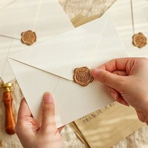 1+1 실링왁스 인장 청첩장 초대장 결혼 답례품 스티커, 7실링스티커-골드로즈