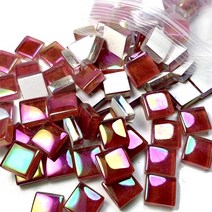 붙이는타일 벽데코 타일 스페인 거실 폴리싱 모자이크 400g14.11oz iriised 유리 glared 1cm 광장 diy 아트 안경 공예 재료 꽃병 벽 장식 도매 대량 대량, 그물