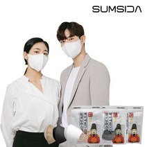 [숨시다] 품질 좋은 KF94 2D 새부리형 임금님마스크 대형 (화이트/블랙/베이지) 100매입, 블랙