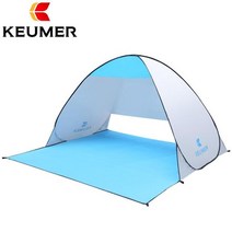 돔형텐트 4인용텐트 겨울용 터널형 원터치 텐트 자동 비치 uv 보호 팝업 sun shade awning keumer travel tourist camp tents, 실버 텐트