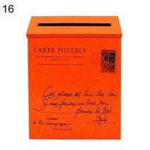 우편함 벽걸이우체통 레트로 금속 벽 마운트 사서함 버킷 신문 편지 상자 포스트 정원 장식, 16