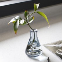 꽃 수경식물 장식 화병 삼각실린더 디퓨저 유리병 4색, 그레이 (GL7007G)