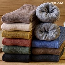 허니삭스 따뜻한 겨울 기모 방한 중목 무지 양말 10켤레 세트