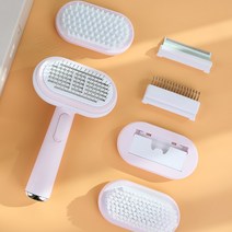 위러브 강아지 고양이 죽은털제거 목욕 실리콘 빗, 핑크