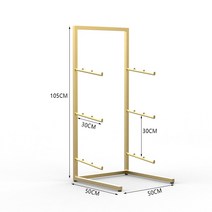스노우보드 스탠드 홈 매장 디피 수납 선반 프리 스케이트보드 서핑보드 스키 디스플레이, K 발패드가있는골드3겹(3개넣을수있음)