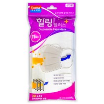 힐링플러스 마스크 성인용 (화이트 11매) 국내산 1회용마스크, 1개, 11매입
