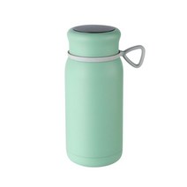 스마트 보온병 온도표시 온도 디스플레이 320ML 보온 유지 핸드 컵 이중 벽 스테인레스 스틸 진공 플라스크 머그잔, 301-400ml, [01] green