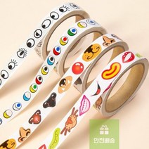 얼굴만들기 눈코입 롤스티커, 컬러 눈