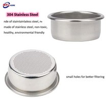 브레빌부품 54mm 2 컵 필터 교체 바구니 커피 바텀리스 portafilter sage breville 870878879 에스프레소 바리스타 호환, 밝은 회색