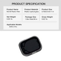 카메라 드론 미니 3 Pro UV CPL ND/PL8 16 32 64 DJI Mini 용 중성 밀도 조정 가능한 편광 렌즈 필터 키트, 06 ND64 Filter