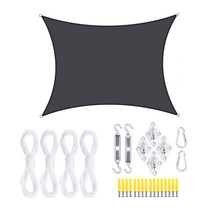 BAJIU 타프스크린 홀리데이타프 자외선 차단 그늘막 옥스퍼드 천 그늘막타프 액세서리 세트, 2*4m, 블랙