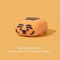 ANKKE 적용 AIRPODS /AIRPODSPRO 이어폰 케이스 적용 AIRPODS2 /3/ PRO 타이거/도그 외장 이어폰 케이스 실리콘 이어폰 케이스, 호랑이