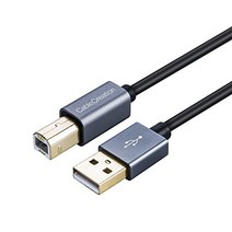 USB 프린터 케이블 CableCreation USB 2.0 A(수) to Type B(수) 스캐너 케이블 HP Cannon Brother Epson Dell Xerox Samsung 등 대응 알루미늄 쉘 블랙 1.5m